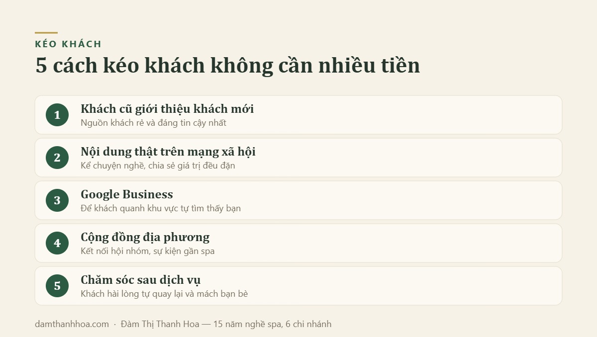 5 cách kéo khách không cần nhiều tiền